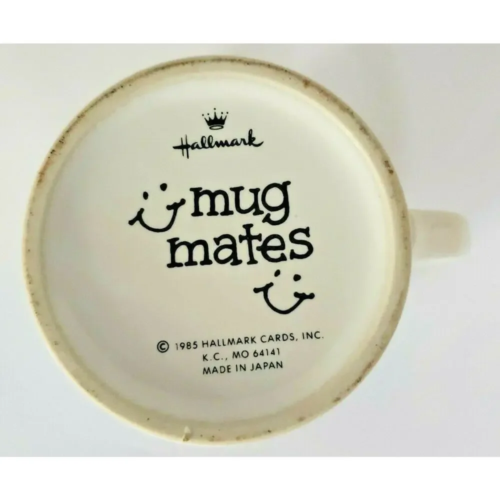 Vintage 1985 Hallmark Mug‎ Mates Coffee Cup With Lid The Buck Stop Over There MS